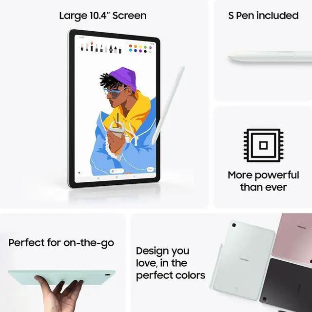 Alt view image 4 of 9 - SAMSUNG Galaxy Tab S6 Lite (2024) 10.4" 64GB WiFi Android Tablet, S Pen Included, Gaming Ready, Long Battery Life, Slim Metal Design, Expandable Storage, US Version, Mint