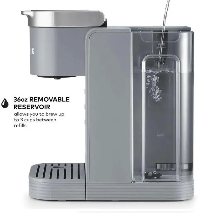 Alt view image 6 of 7 - Keurig K-Express Essentials Plus, Iced and Hot Single-Serve K-Cup Pod Coffee Maker, Gray