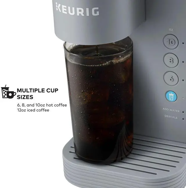 Alt view image 4 of 7 - Keurig K-Express Essentials Plus, Iced and Hot Single-Serve K-Cup Pod Coffee Maker, Gray