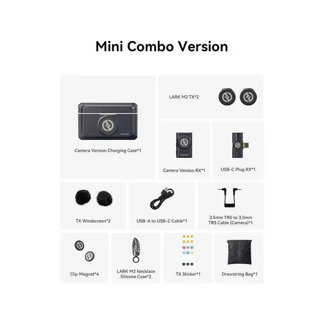 Alt view image 7 of 7 - Hollyland LARK M2 2-Person Wireless Mini Combo Microphone System Complete Creator Bundle (Tripods, Adapter & Tablet Mount)