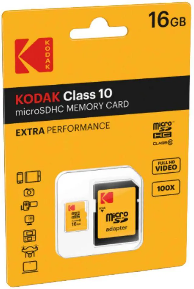 Alt view image 4 of 4 - Kodak 16GB Class 10 UHS-I U1 microSDHC Card with Adapter