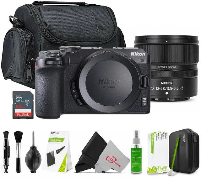 Main image of Nikon Z 30 Mirrorless Camera with NIKKOR Z DX 12-28mm f/3.5-5.6 PZ VR Lens Accessory Bundle