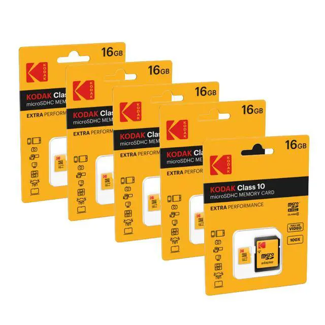 Main image of Kodak 16GB Premium Performance microSDHC Memory Card Class 10 - 5-Pack