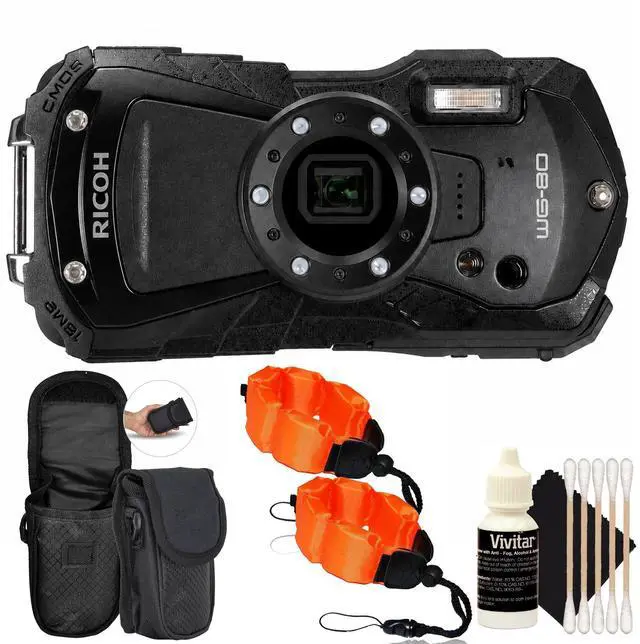Main image of Ricoh WG-80 Waterproof Digital Camera (Black) Accessory Bundle