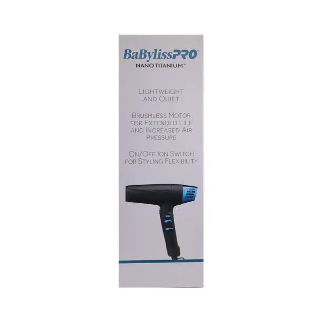 Alt view image 7 of 7 - BaByliss Pro Limited-Edition Nano Titanium Professional High-Speed Dual Ionic Dryer Black & Blue BNTMB9100 + Porcelain Ceramic Limited Edition Straightening Iron 1" and Spring Curling Iron 1¼" Styling