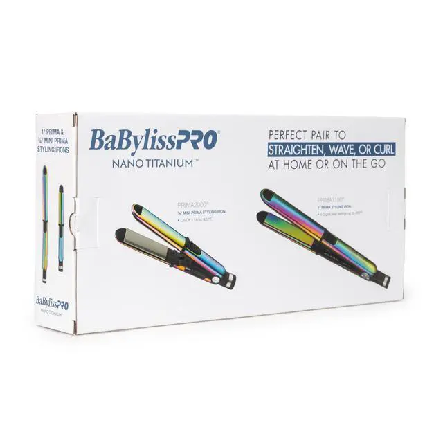 Alt view image 7 of 7 - BaByliss Pro Nano Titanium Prima3100 & Prima2000 Styling Irons Prepack BNTPK1RB (Iridescent) with Barberology Professional Cutting Cape