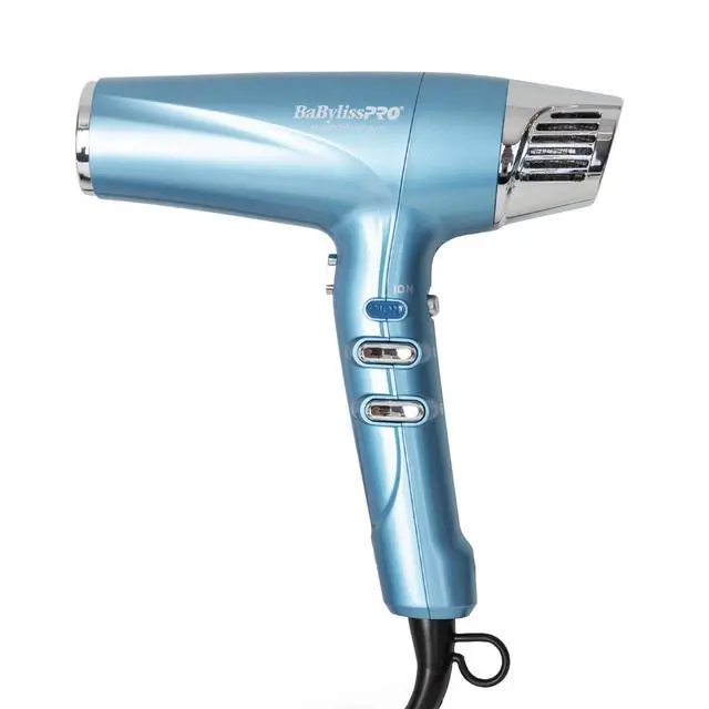 Alt view image 2 of 7 - BaByliss Pro Nano Titanium High-Speed Dual Ionic Hair Dryer BNT9100 (Blue) with 1" Full-Size & 1" Compact Ultra-Thin Flat Iron Prepack BNTPP84