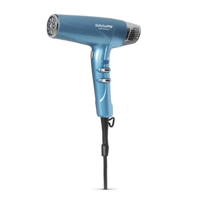 Alt view image 3 of 7 - BaByliss Pro Nano Titanium High-Speed Dual Ionic Hair Dryer BNT9100 (Blue) with 1" Full-Size & 1" Compact Ultra-Thin Flat Iron Prepack BNTPP84