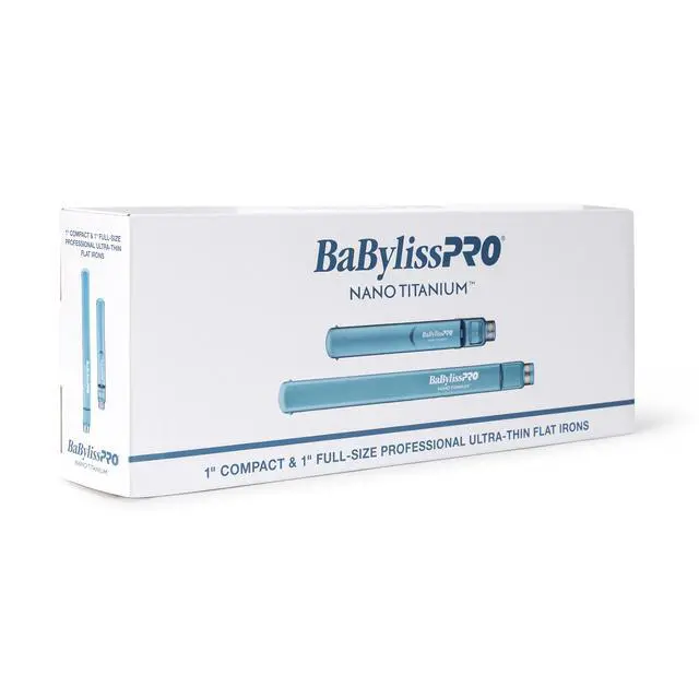 Alt view image 6 of 7 - BaByliss Pro Nano Titanium High-Speed Dual Ionic Hair Dryer BNT9100 (Blue) with 1" Full-Size & 1" Compact Ultra-Thin Flat Iron Prepack BNTPP84