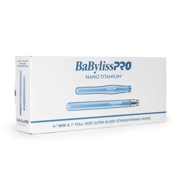 Alt view image 2 of 5 - BaByliss Pro Nano Titanium 1" Ultra-Sleek Flat Iron & 3/4" Ultra-Sleek Straightener Prepack BNTPP93 with 10oz Spray Bottle