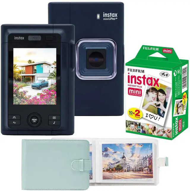 Main image of FUJIFILM instax mini LiPlay+ Hybrid Instant Camera - Midnight Blue with 2x10 Film Mini Instax Film Pack and Photo Album