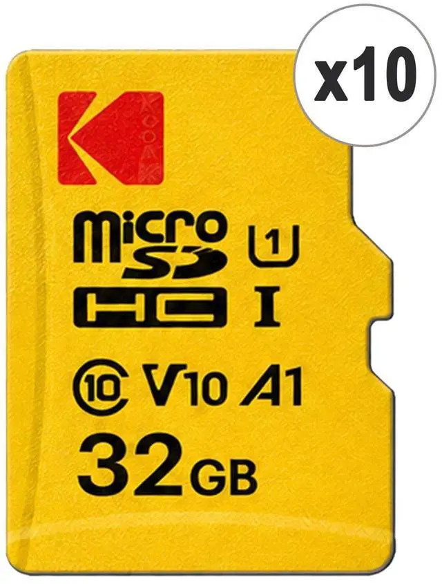 Main image of 10x Kodak 32GB Premium Performance microSDHC Memory Card Class 10 with SD Adapter - 10 Pack