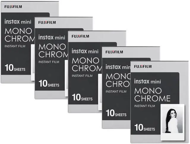 Main image of FUJIFILM instax mini Monochrome Instant Film (10 Exposures) - 5 Pack