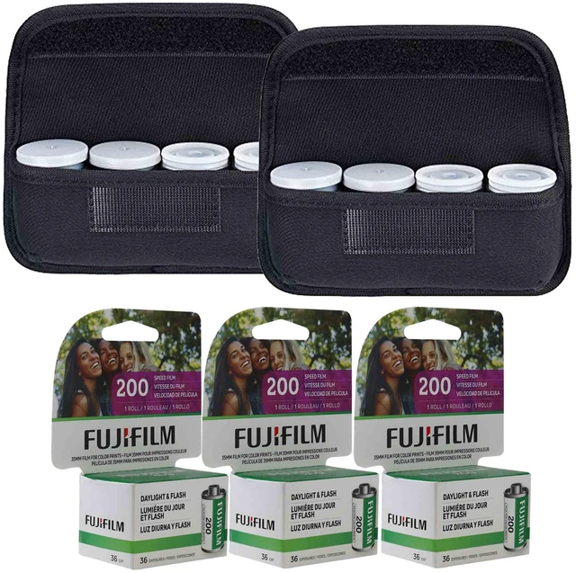 Main image of Fujifilm 200 Color Negative 35mm Film (36 Exposures) - 3 Pack (X3) + 35mm Film Roll Neoprene Storage Carrying Case Bag (x2)
