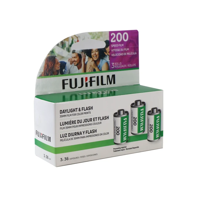 Alt view image 3 of 3 - Fujifilm 200 Color Negative 35mm Film (36 Exposures) - 3 Pack (X3) + 35mm Film Roll Neoprene Storage Carrying Case Bag (x2)