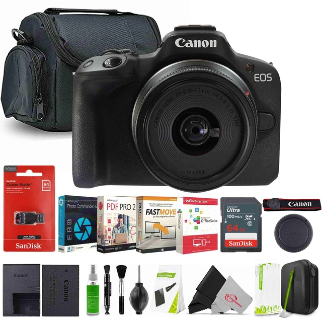 Main image of Canon EOS R50 Mirrorless Camera with RF-S 18-45mm f/4.5-6.3 IS STM Lens Photography Bundle