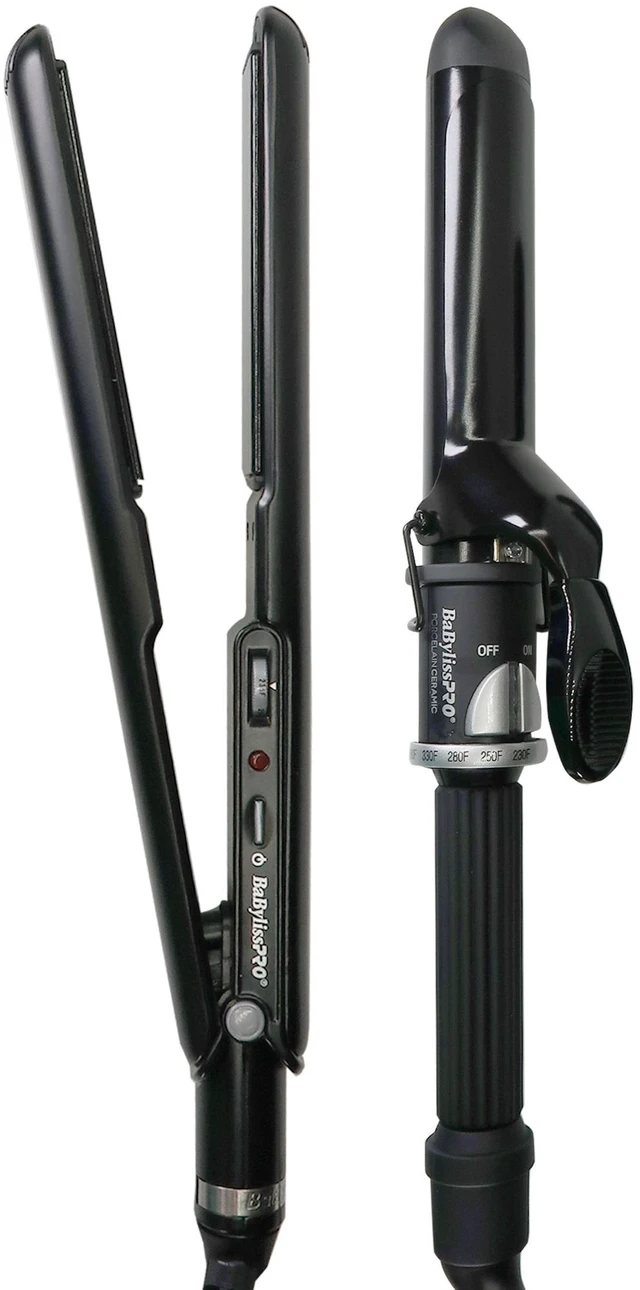 Alt view image 2 of 4 - BaByliss Pro Porcelain Ceramic Limited Edition Straightening Iron 1" and Spring Curling Iron 1¼" Set BPCPP6UC Styling Bundle