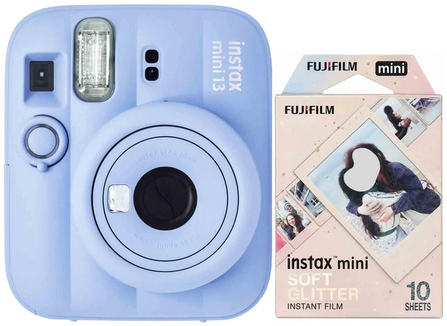 Main image of FUJIFILM INSTAX MINI 13 Instant Film Camera (Frost Blue) with instax mini Instant Film (Soft Glitter, 10 Exposures)
