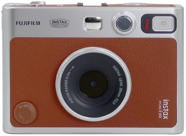 Alt view image 2 of 4 - FUJIFILM INSTAX MINI EVO Hybrid Instant Camera (Brown) with 32GB Ultra UHS-I microSDHC Card and Case
