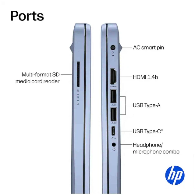 Alt view image 3 of 7 - HP 14" Laptop - Intel N150 Processor - 4GB Memory, 128GB Storage (Sky Blue) 14-dq6102dx