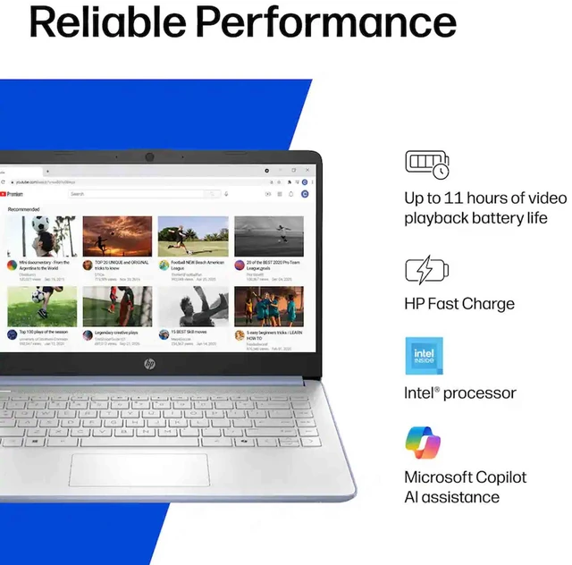 Alt view image 7 of 7 - HP 14" Laptop - Intel N150 Processor - 4GB Memory, 128GB Storage (Sky Blue) 14-dq6102dx