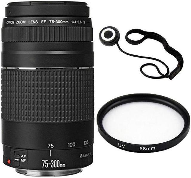 Canon EF 75-300mm f/4-5.6 III Lens Bundle for Canon EOS Rebel T6i