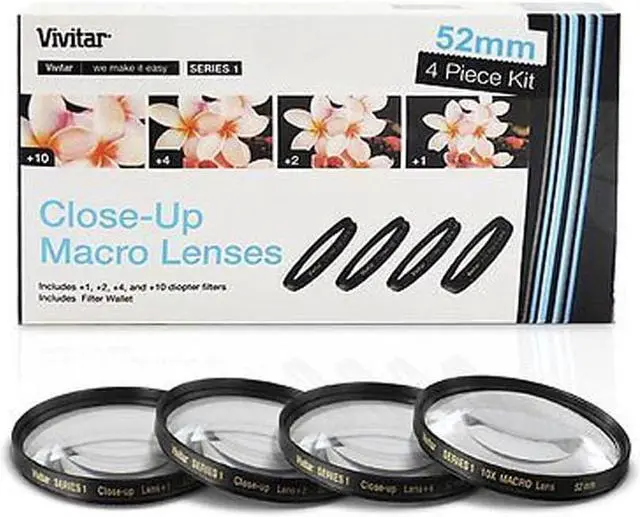 Alt view image 2 of 4 - Vivitar 52mm Filter Kit + 52mm Macro Kit with 3pc Cleaning Kit for 52mm Lenses