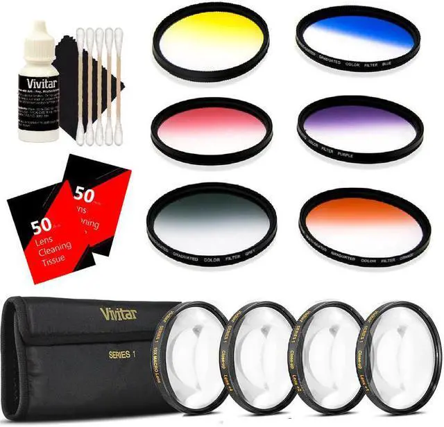 Main image of Vivitar 72mm Rotating Graduated 6pc Filter + Top Accessory Bundle for 72mm Lens