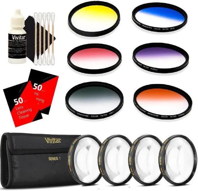 Main image of Vivitar 67mm Rotating Graduated 6pc Filter + Top Accessory Bundle for 67mm Lens
