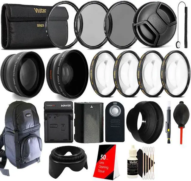 Main image of Vivitar 58mm Top Accessory Lens Kit + Replacement LP-E6 Battery for Canon EOS 7D Mark II, 7D, 5D Mark II, 5D Mark III, 5D Mark IV, 5DS, 5DS R