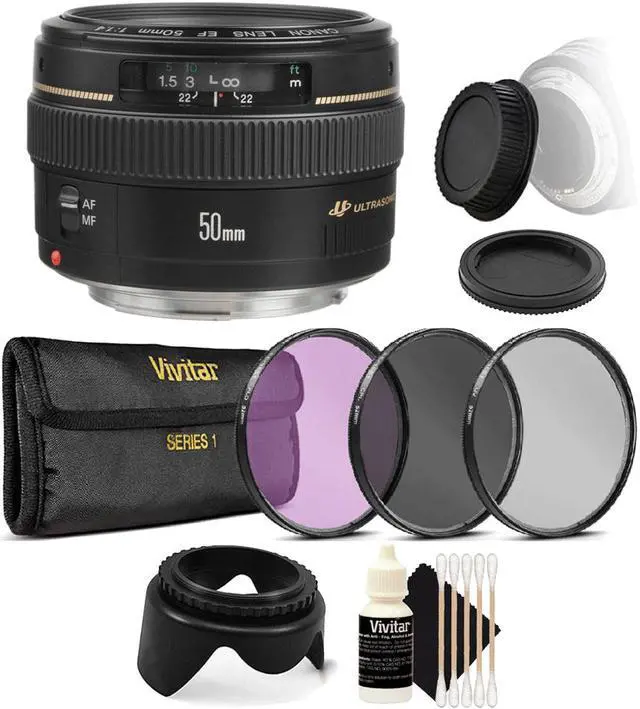 Main image of Canon EF 50mm f/1.4 USM Lens  with 3pc Filter Kit Ultimate Accessories for Canon EOS 550D 500D 450D 400D