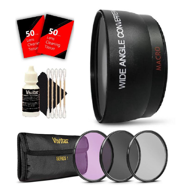 Vivitar 58mm Wide Angle & Macro Lens Kit For Canon EOS DSLR – Fits 18-55mm Lens