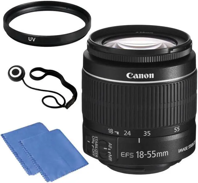Main image of Canon EF-S 18-55mm IS II Lens w/ 58mm UV Filter, Cap keeper & Microfiber Cloth