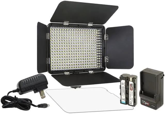 Alt view image 2 of 5 - Vidpro LED-330X Varicolor Studio Video Lighting Kit w/ Barn Doors and Bundle Kit