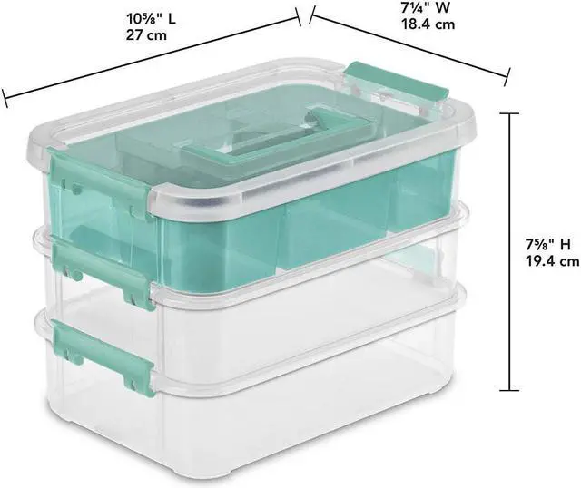 Alt view image 5 of 5 - 14138606 Stack & Carry 3-Layer Handle Box With Tray - Quantity 1