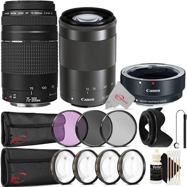 Canon EF 75-300mm III Lens with Canon 55-200mm STM + EF-EOS M