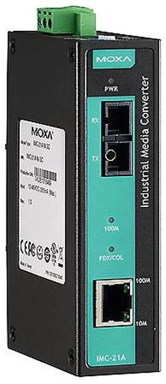 Main image of Moxa IMC-21A-M-SC - Industrial 10/100BaseT(X) to 100BaseFX media converter, multi mode, SC connector, -10 to 60   Degree C