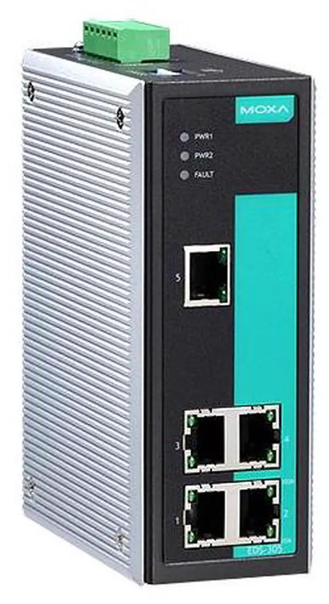 Main image of Moxa EDS-305 - Industrial Unmanaged Ethernet Switch with 5 10/100BaseT(X) ports, 0 to 60  Degree C