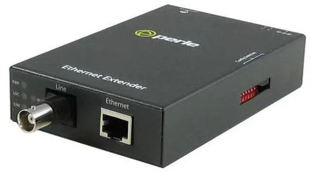 Main image of Perle 06003814 eX-KIT11-S110-BNC - Fast Ethernet Extender Kit- 1 pair of 1 port eX-1S110-BNC Ethernet Extenders - USA Power Cord