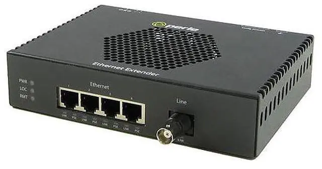 Main image of Perle 06004744 eXP-4S1110E-BNC - Gigabit Ethernet Stand-Alone PoE Ethernet Extender - 4 port 10/100/1000Base-T (RJ-45) . BNC Int