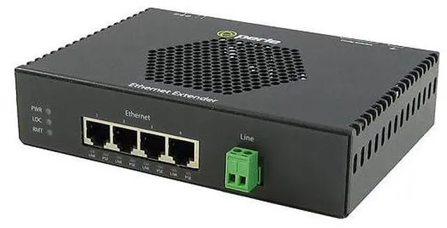 Main image of Perle 06004754 eXP-4S1110E-TB - Gigabit Ethernet Stand-Alone PoE Ethernet Extender - 4 port 10/100/1000Base-T (RJ-45) . Terminal