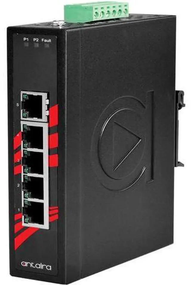 Alt view image 2 of 2 - Antaira LNX-500A - 5-Port 10/100TX Slim Industrial Ethernet Switch
