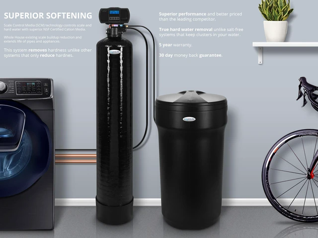 Alt view image 2 of 4 - Aquasure Water Softener System Whole House Digital, 1-2 Bathrooms 32,000 Grains