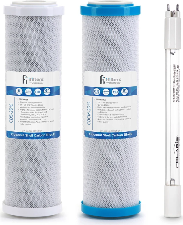 Main image of Drinking Water Replacement Filter Set for 3 stage UV Filtration Systems