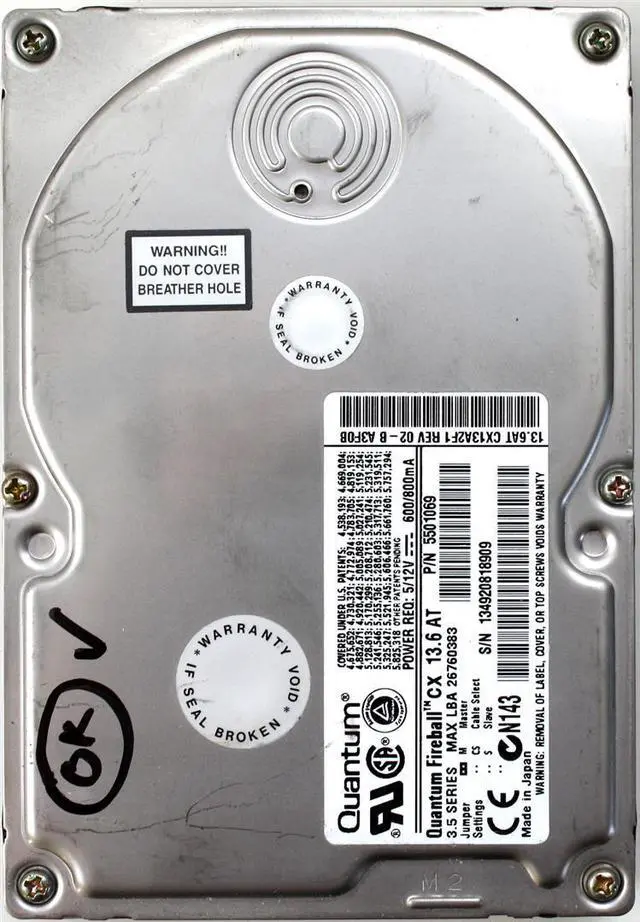Main image of 13.6GB HDD, 5501069, 13.6AT CX13A2F1 REV 02-B, CX13A011 REV 02-B