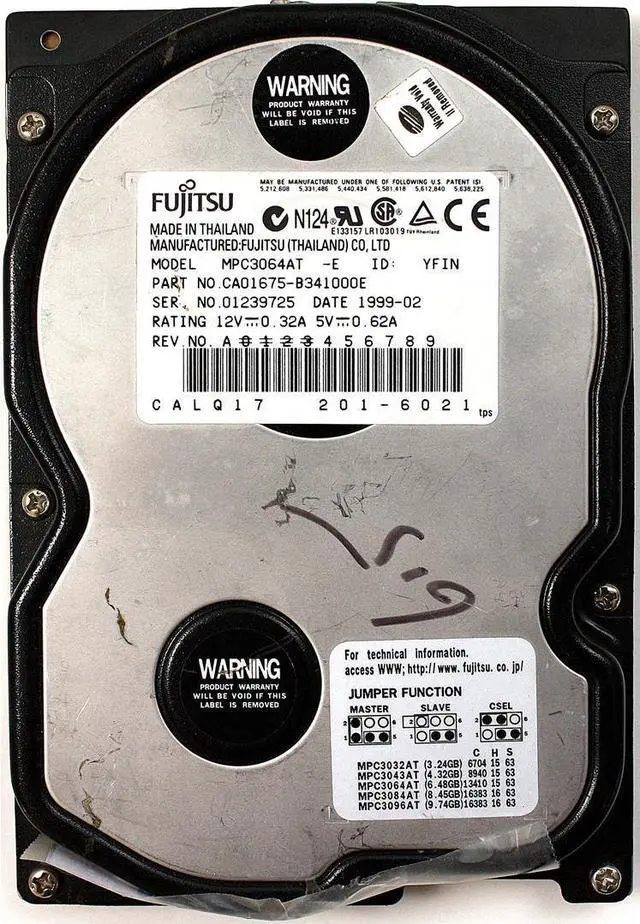 Main image of 6.4GB IDE CA01675-B341000E, 1999-02,2021-6021,