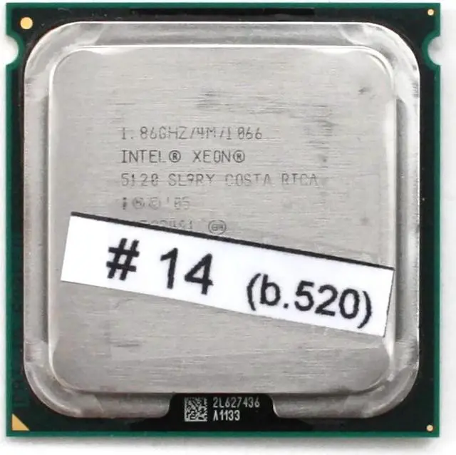Alt view image 2 of 8 - INTEL Sl9Ry Xeon 5120 Dualcore 1.86Ghz 4Mb L2 Cache 1066Mhz Fsb Socketlga771 65Nm 65W Processor Only