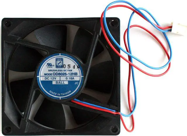 Main image of BRUSHLESS DC FAN OD8025-12HB DC12V 0.18A, 2-WIRE, 80x25mm