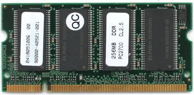 Main image of LAPTOP MEMORY, 90000-40521-001 256MB DDR PC2700 CL2.5, S0200RCB