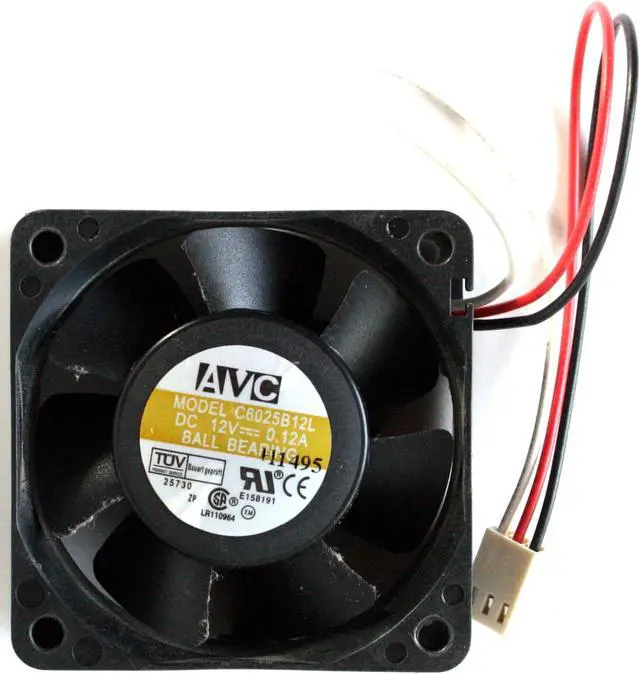 Main image of FAN, AVC C6025B12L DC 12V 0.12A BALL BEARING, 8005969, 3-WIRE, 60x25mm